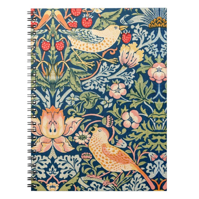 Cuaderno Ave ladrón William Morris Strawberry (Frente)