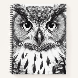 Cuaderno Ave Lechuza Naturaleza salvaje Ilustracion animal 