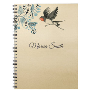Cuaderno Ave Y Árbol Monogramados