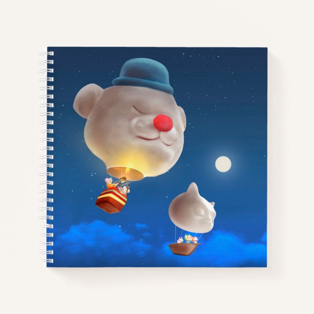 Cuaderno Aventura con globo de cielo nocturno (Anverso)