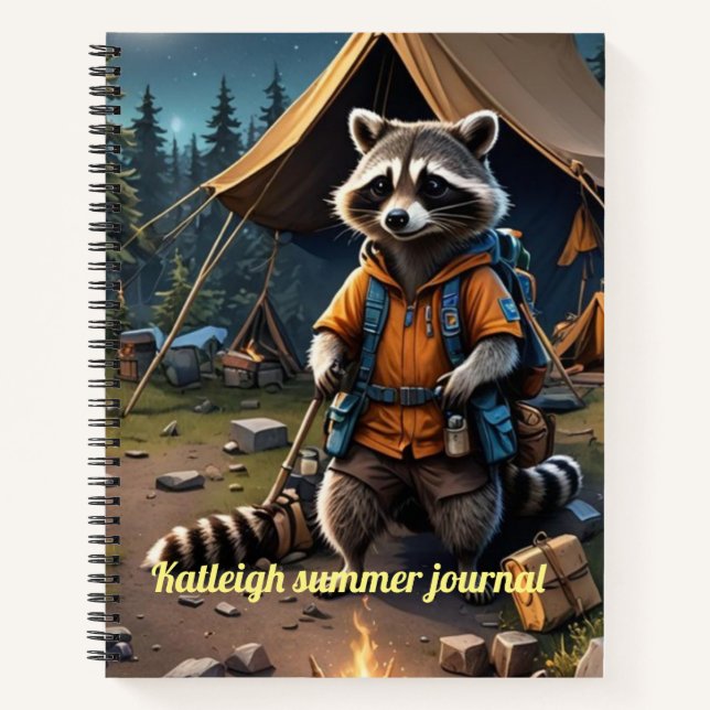 Cuaderno aventura de acampada de raccoon (Anverso)