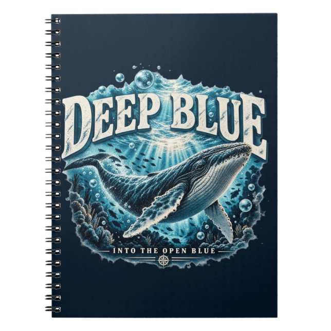 Cuaderno Aventura de ballena azul profundo (Frente)