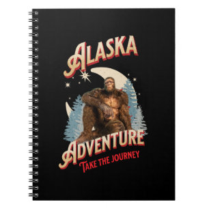 Cuaderno Aventura de Bigfoot de Alaska Arte de Retro Natura