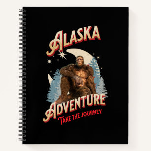 Cuaderno Aventura de Bigfoot de Alaska Arte Retro de la Nat