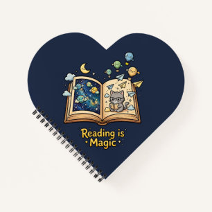 Cuaderno Aventura de lectura mágica - Diseño kawaii de libr