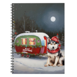 Cuaderno Aventura de Navidad de la caravana de husky siberi