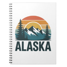 Cuaderno Aventura del atardecer retro de Alaska