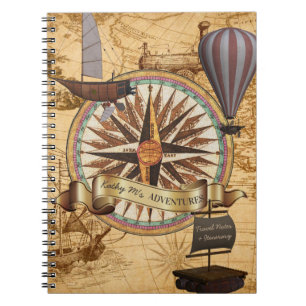 Cuaderno Aventura del compás del mapa de la antigüedad de