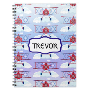 Cuaderno Aventura del viaje del aviador del aeroplano del