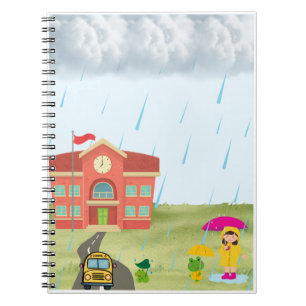 Cuaderno Aventura Escolar en un Día Lluvioso con las Ranas