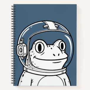 Cuaderno Aventura espacial de la rana astronauta linda 