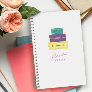 Cuaderno Aventura morada amarilla espera a bloc de notas en