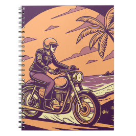 Cuaderno Aventura para motocicletas Retro - Playa Tropical