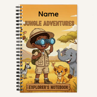 Cuaderno Aventuras de la Jungla con Nombre Personalizado
