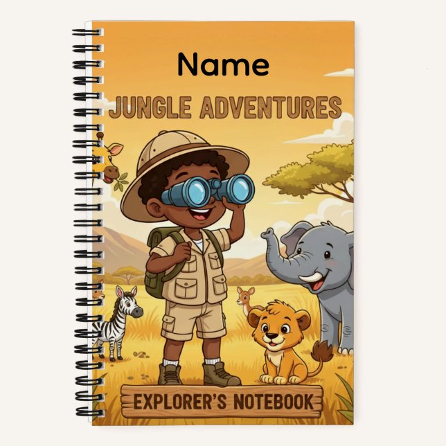 Cuaderno Aventuras de la Jungla con Nombre Personalizado (Anverso)