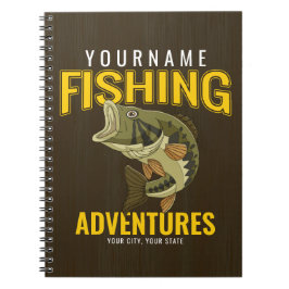 Cuaderno Aventuras de pesca personalizadas: pescador de baj