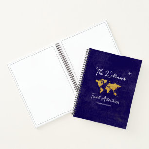 Cuaderno Aventuras de viaje azul perturbado