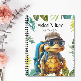Cuaderno Aventurosa tortuga dulce con mochila, nota