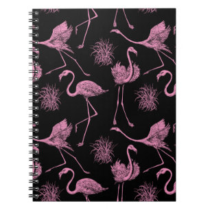 Cuaderno Aves abstractas: patrón de moda monocromo