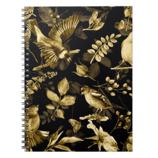 Cuaderno Aves acuarelas: Diseño Floral Vintage.