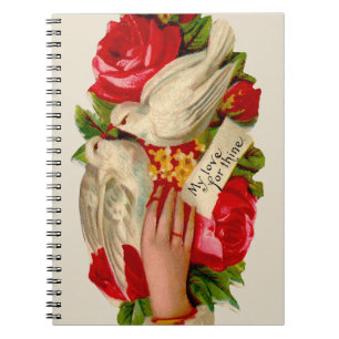 Cuaderno Aves Antiguas Amor Victoriano Paloma Arte Clásico