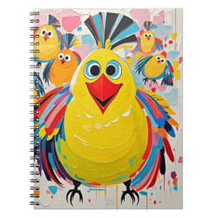 Cuaderno Aves colorido arte abstracto gordo gigante lindo