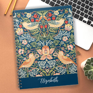 Cuaderno Aves Cutas, Fresas Ladrón Arte Vintage, Nombre