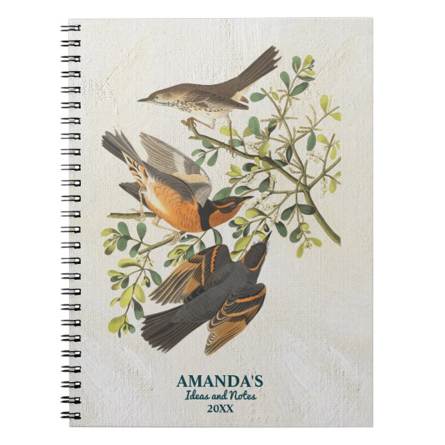 Cuaderno Aves de época avistamiento de aves regalo para los (Frente)