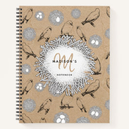 Cuaderno Aves de época y Nest Rustic Kraft Brown