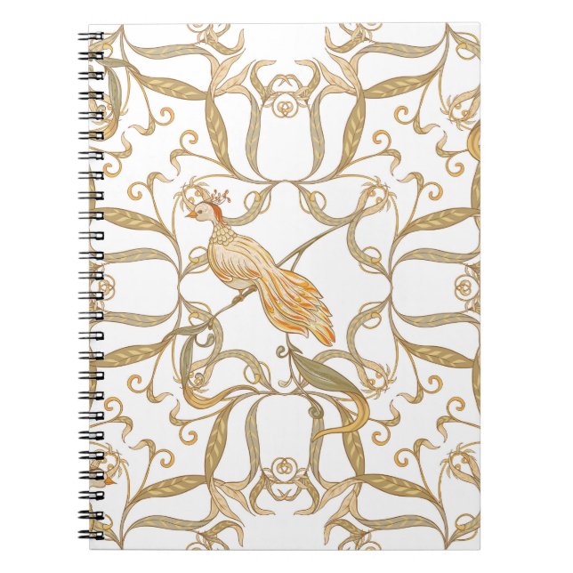 Cuaderno Aves de flores de Art Nouveau (Frente)