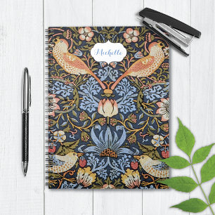 Cuaderno Aves de fresa Monograma William Morris