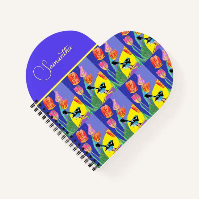 Cuaderno Aves de pájaro australiano Blue Wren (Anverso)