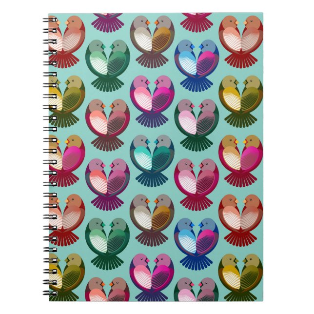 Cuaderno Aves de San Valentín enamoradas (Frente)