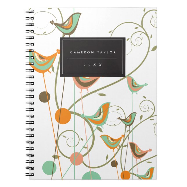 Cuaderno Aves de verano extravagantes mueven vides de natur (Frente)