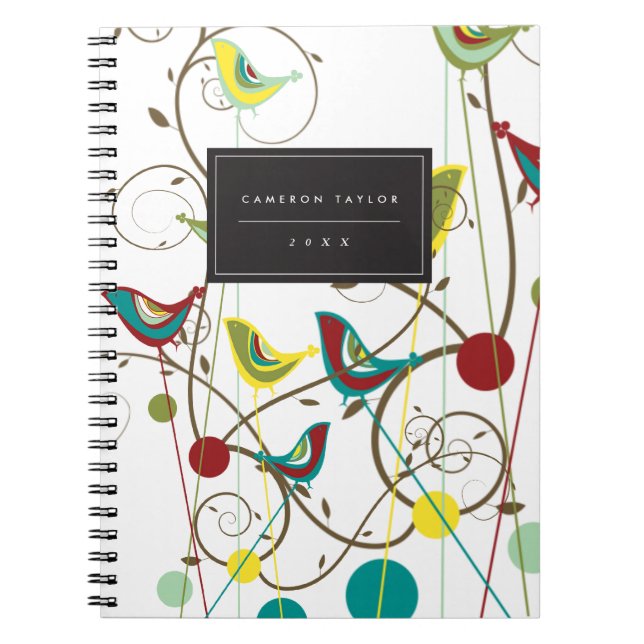 Cuaderno Aves de verano extravagantes mueven vides de natur (Frente)