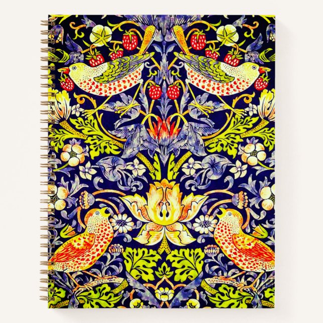 Cuaderno Aves del ladrón de fresas William Morris (Anverso)