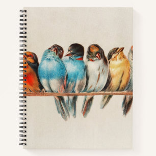 Cuaderno Aves en un bloc de notas en espiral de percas
