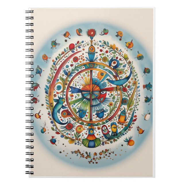 Cuaderno Aves extravagantes en una carta en blanco armonios (Frente)