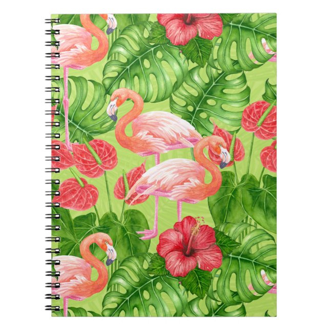 Cuaderno Aves flamencas y plantas tropicales (Frente)
