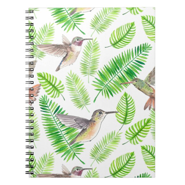 Cuaderno Aves húmedas y hojas tropicales (Frente)