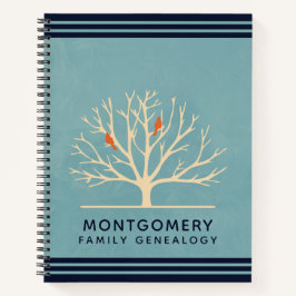 Cuaderno Aves Naranjas modernas en una gran genealogía de á