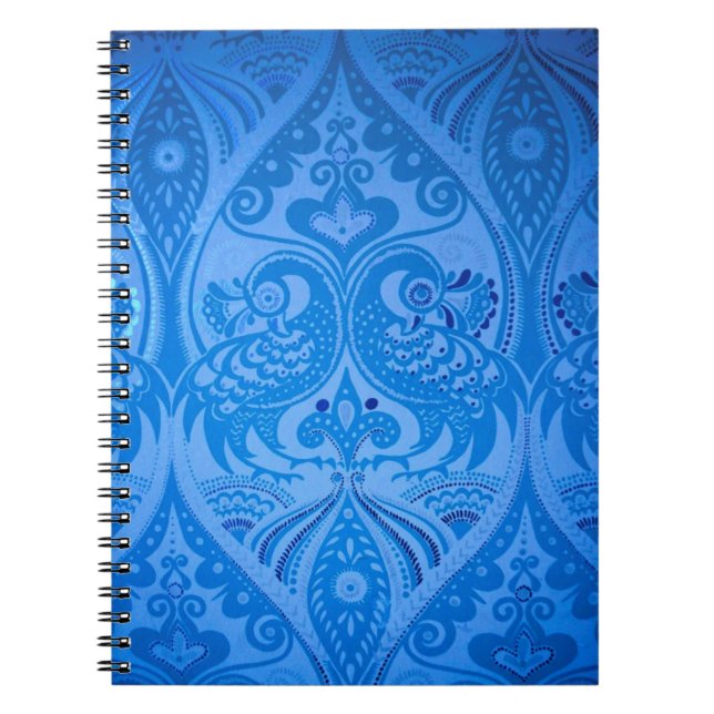 Cuaderno Aves pavos reales orientales azules (Frente)