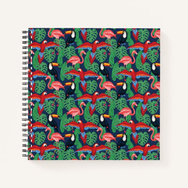 Cuaderno Aves Tropicales En Colores Brillantes (Anverso)