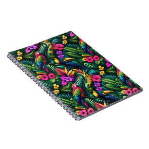 Cuaderno Aves Tropicales Sueños de la Jungla Patrón Superfi