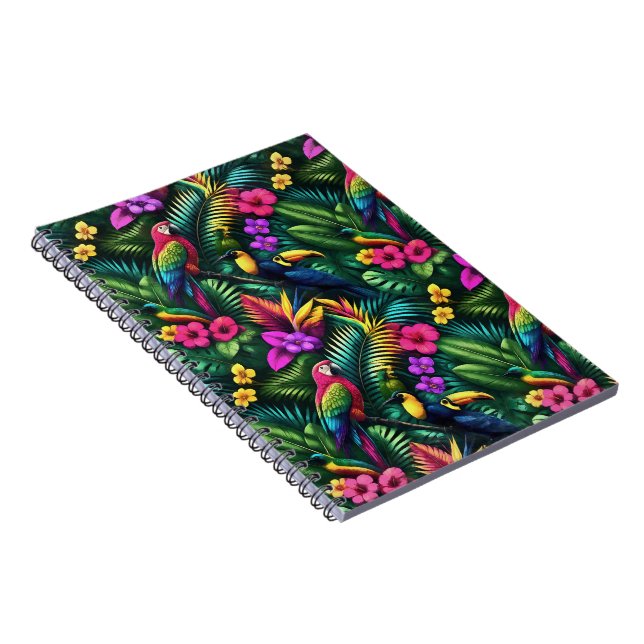 Cuaderno Aves Tropicales Sueños de la Jungla Patrón Superfi (Lado Derecho)