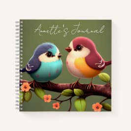 Cuaderno Aves y flores de manzana