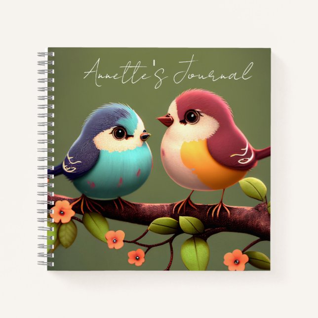 Cuaderno Aves y flores de manzana (Anverso)