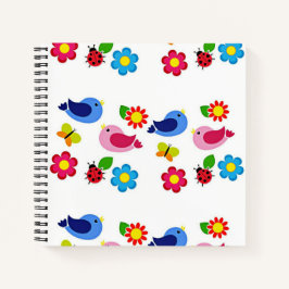 Cuaderno Aves y flores en primavera