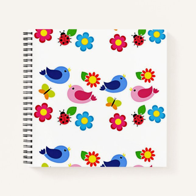Cuaderno Aves y flores en primavera (Anverso)