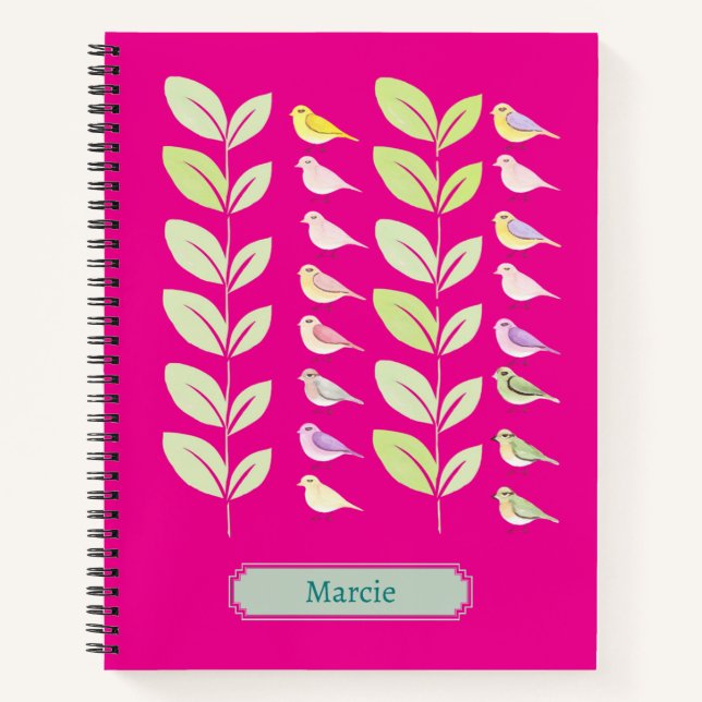 Cuaderno Aves y hojas de acuarela (Anverso)